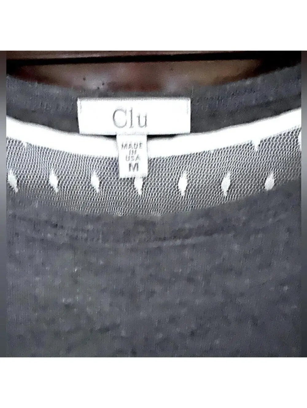 Clu charcoal long sleeve t shirt with lace bottom M